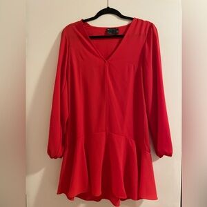 ASOS Vibrant Red Long Sleeve Dress
